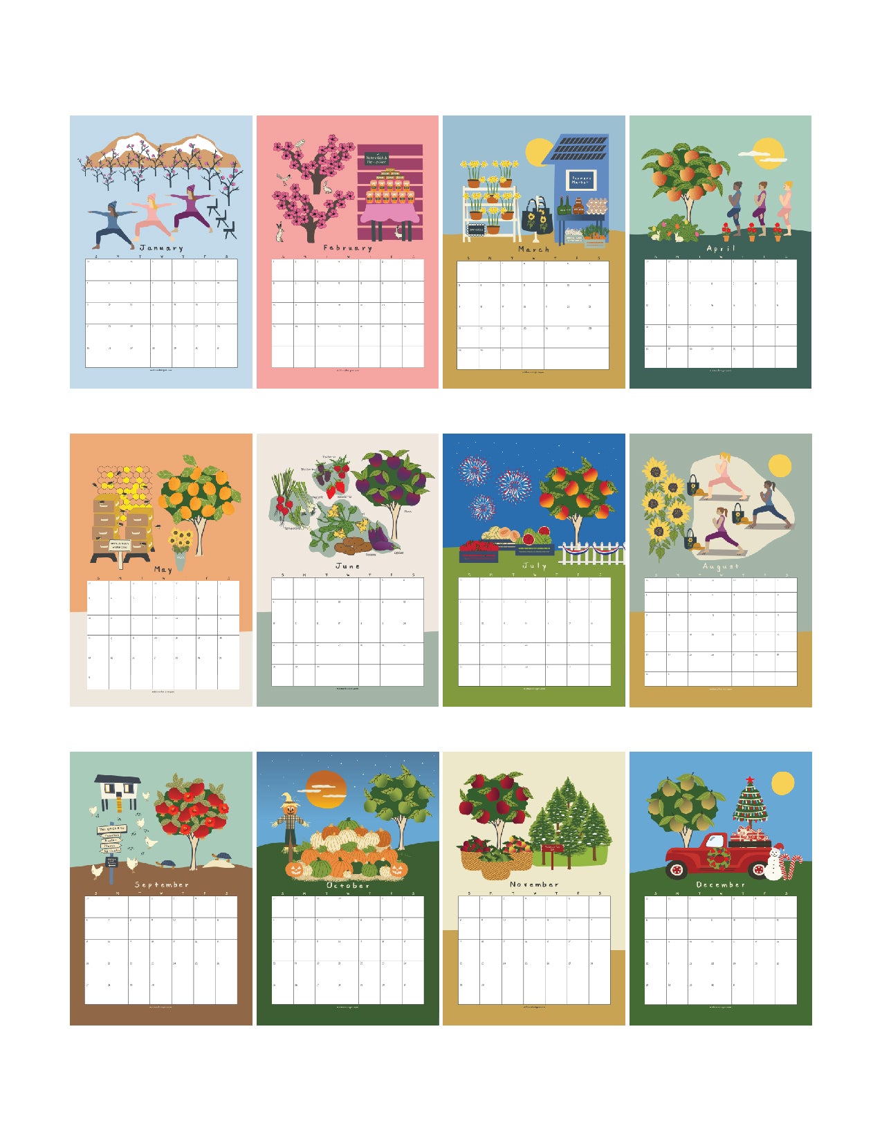 2026 FARMER'S MARKET CALENDAR  |  COMMUNITY ORCHARD CALENDAR