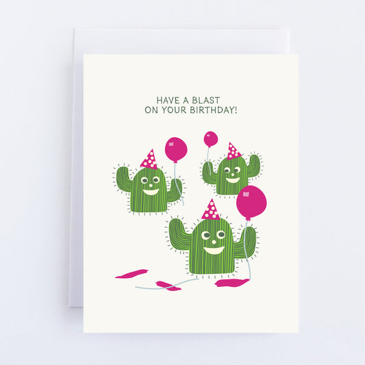 Cactus Blast Birthday Greeting Card