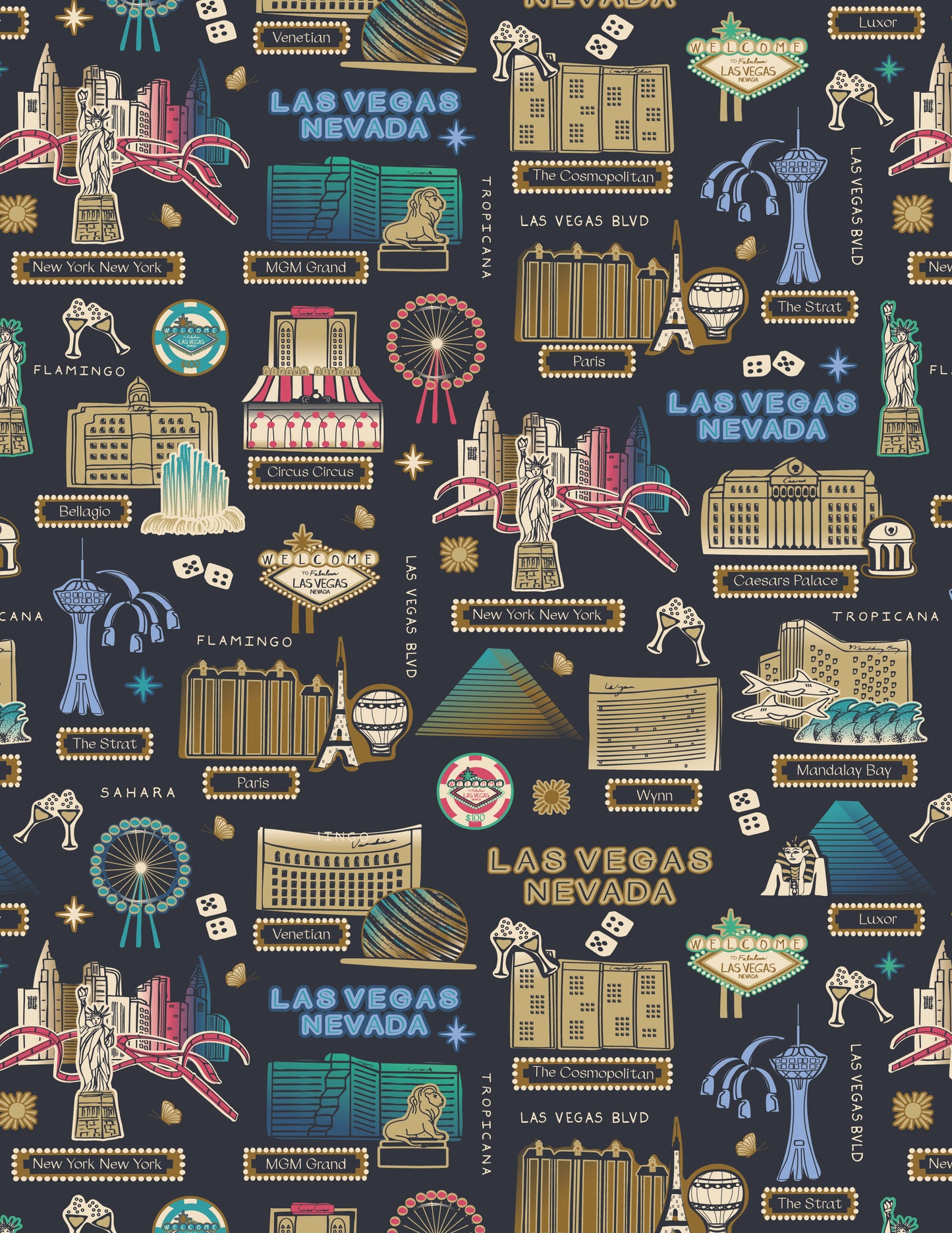 Las Vegas Strip Wrapping Paper