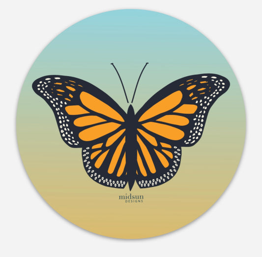 Monarch Butterfly 4 x 4 round sticker