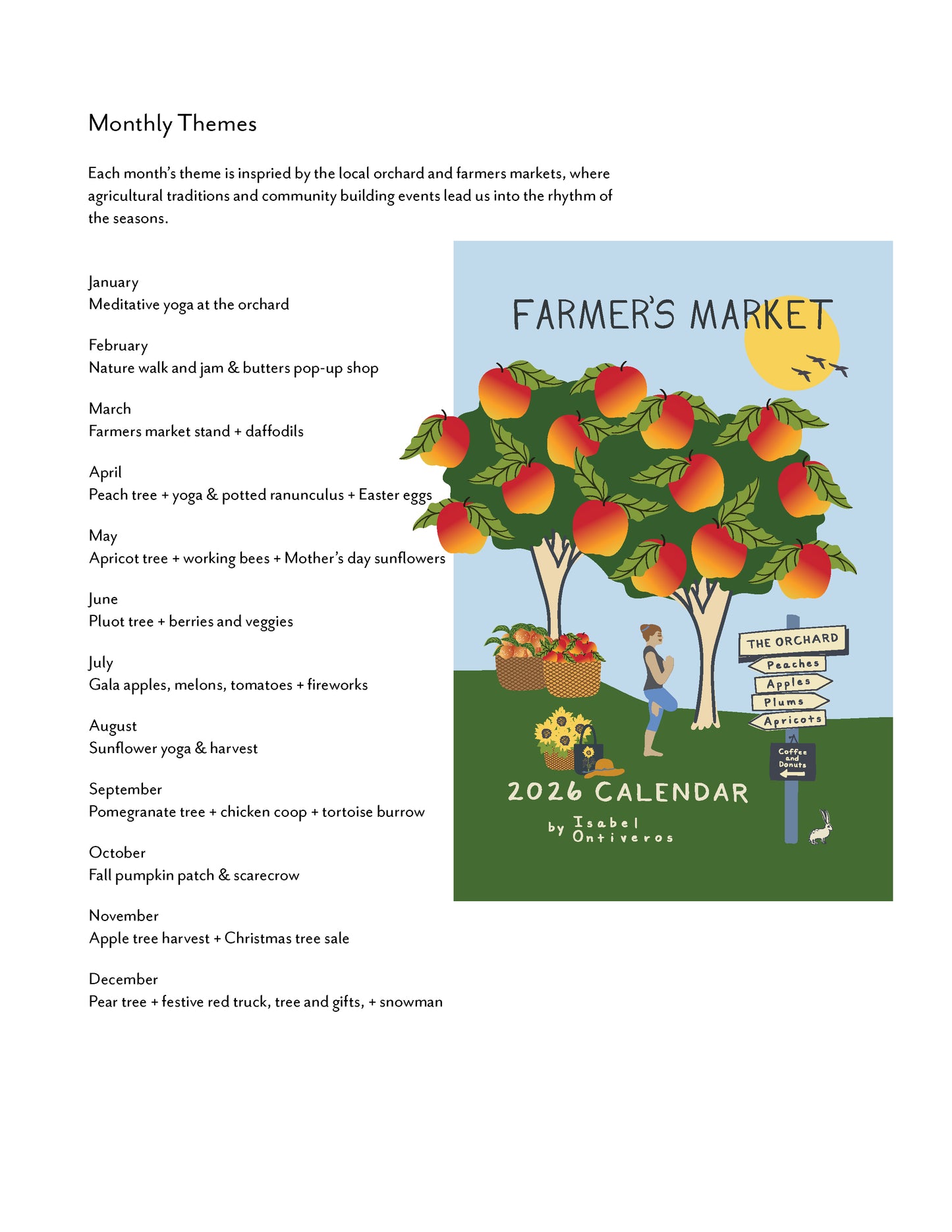 2026 FARMER'S MARKET CALENDAR  |  COMMUNITY ORCHARD CALENDAR
