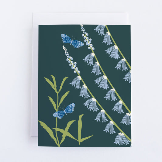 Penstemon & Butterfly Greeting Card